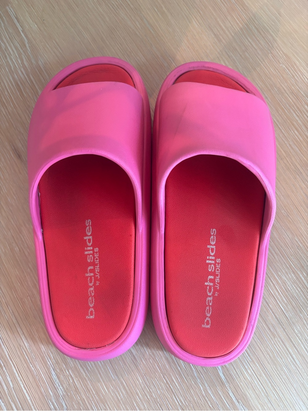 Beach Slides by J/Slides Hot Pink - Size 9